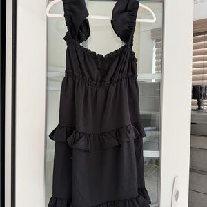 WeWoreWhat Black Ruffle Dress